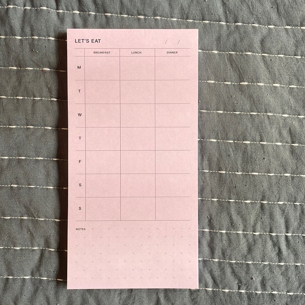 🐳3/$15🐳 Let’s Eat Meal Tracking Post-it Pad